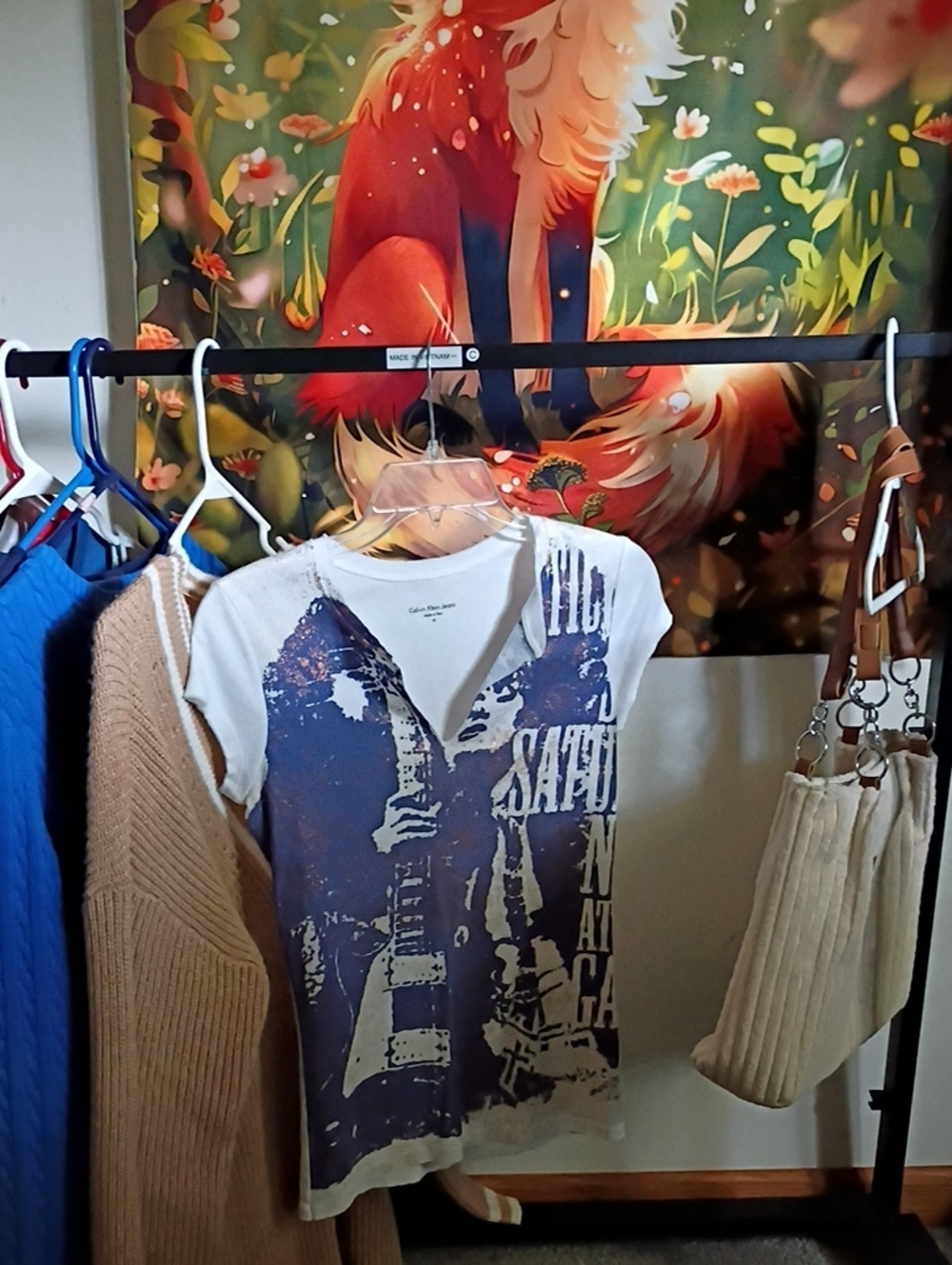 Calvin Klein Jeans Blue and White Graphic Short Sleeve Tee